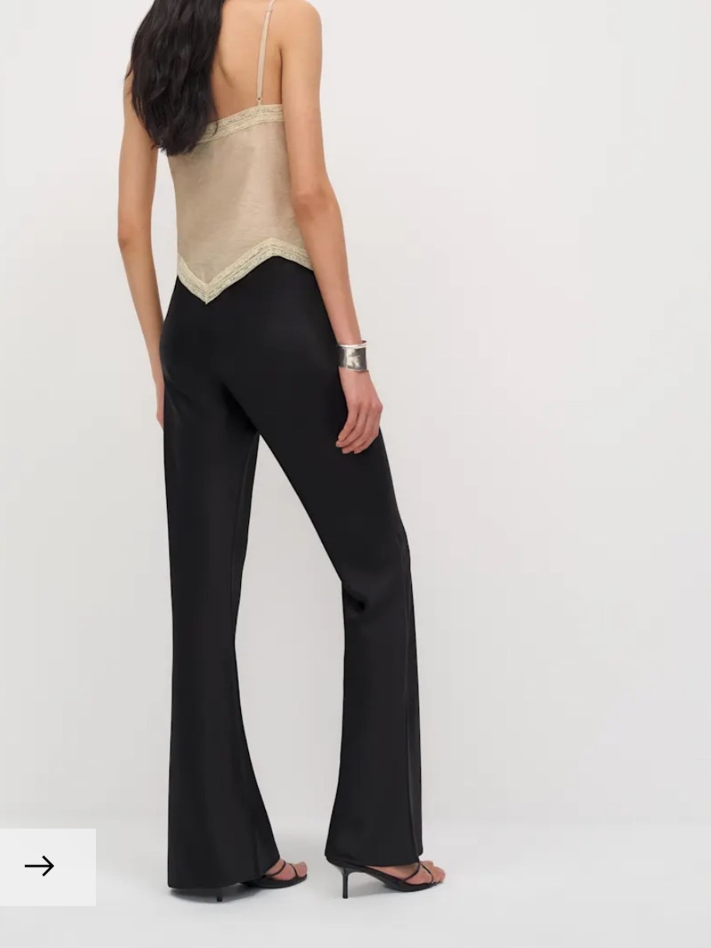 Black Wide-Leg Satin Pants Reformation - Picture 3 of 6